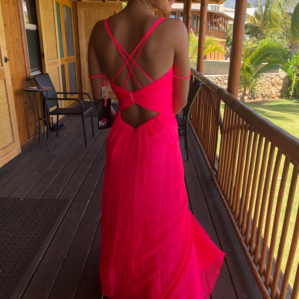 Pink Chiffon A-line Maggie Sottero prom dress NWT - Picture 4 of 8